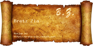 Bretz Zia névjegykártya